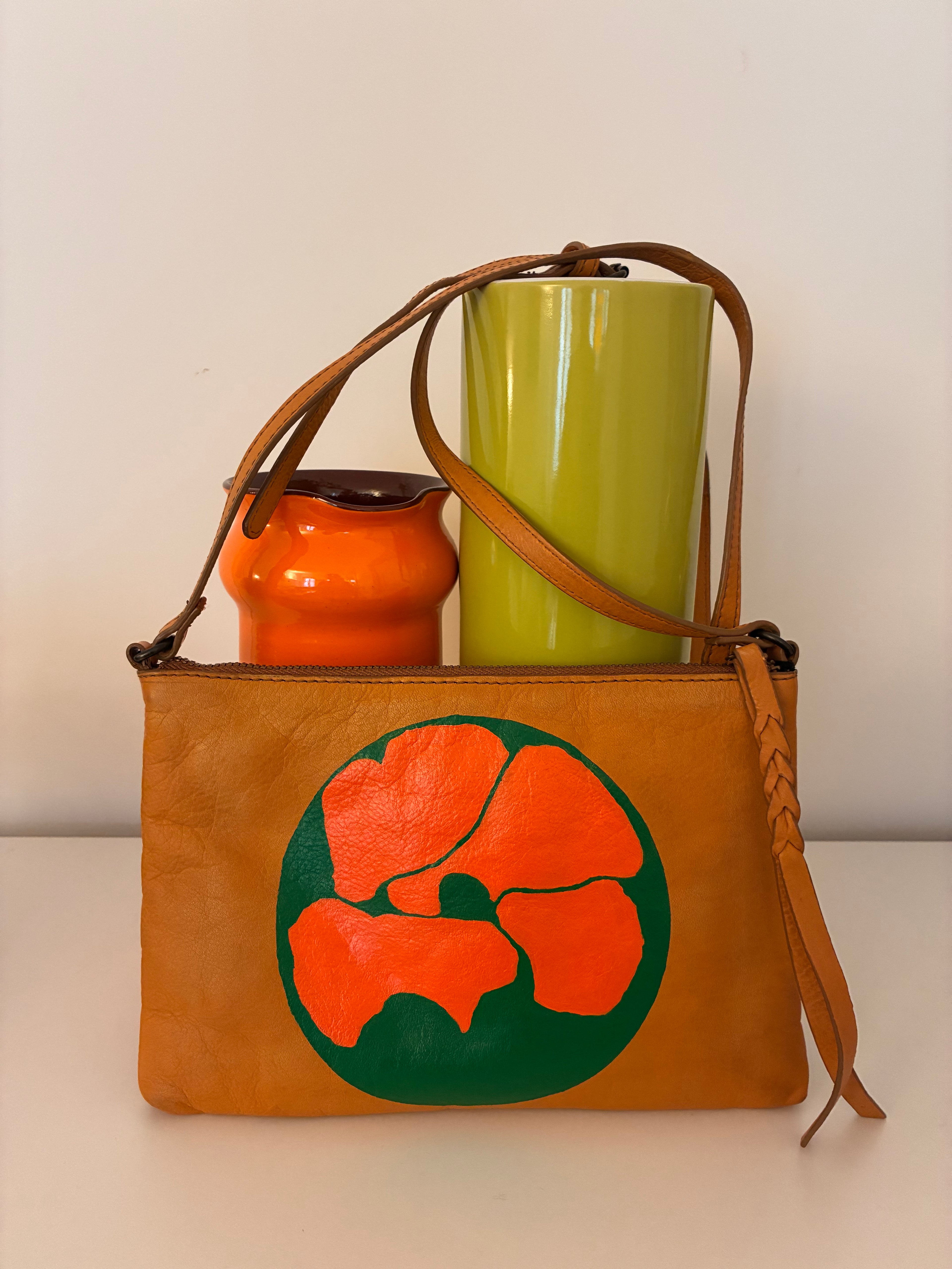sac à bandoulière coquelicot blue and green