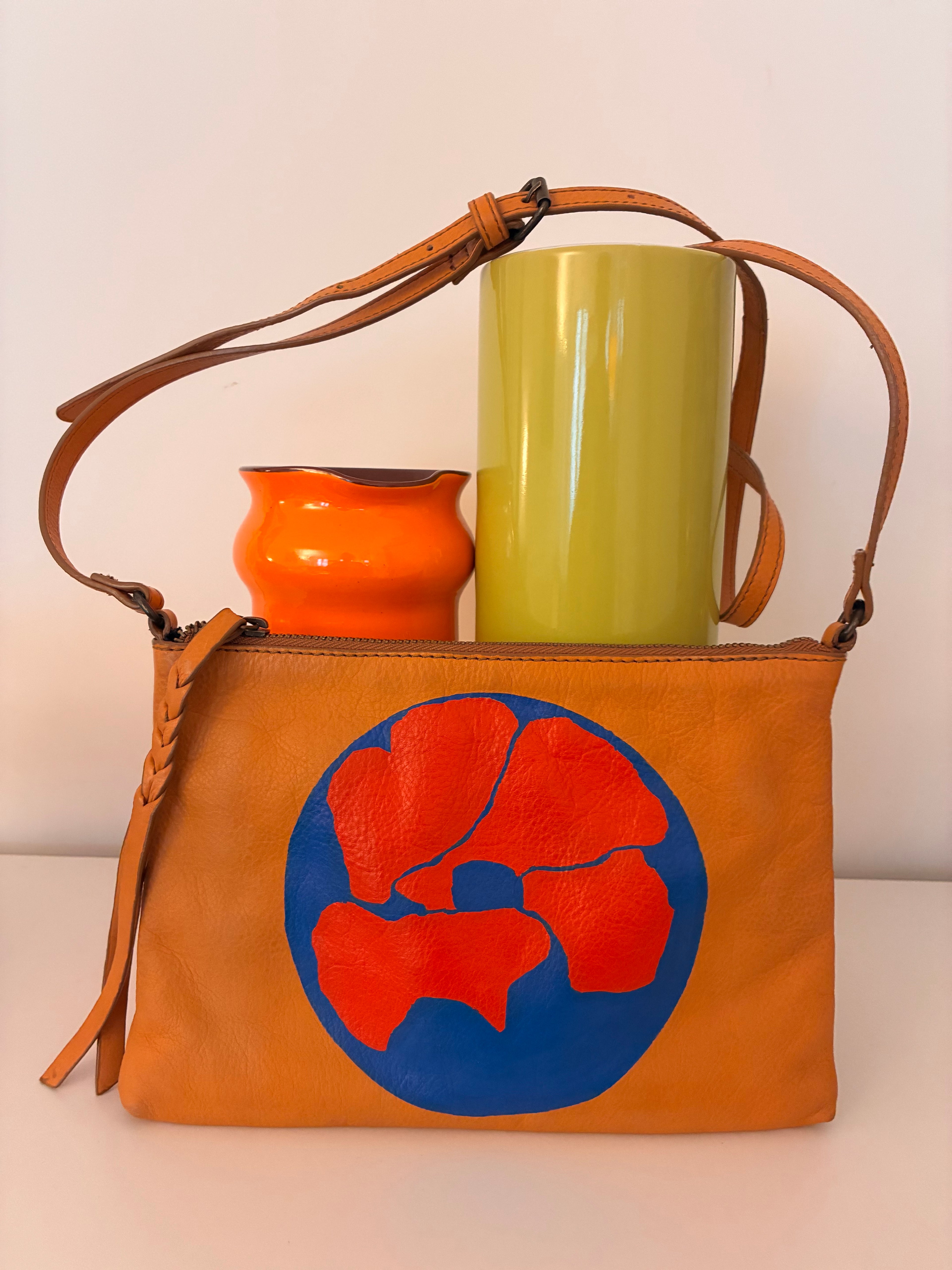 sac à bandoulière coquelicot blue and green